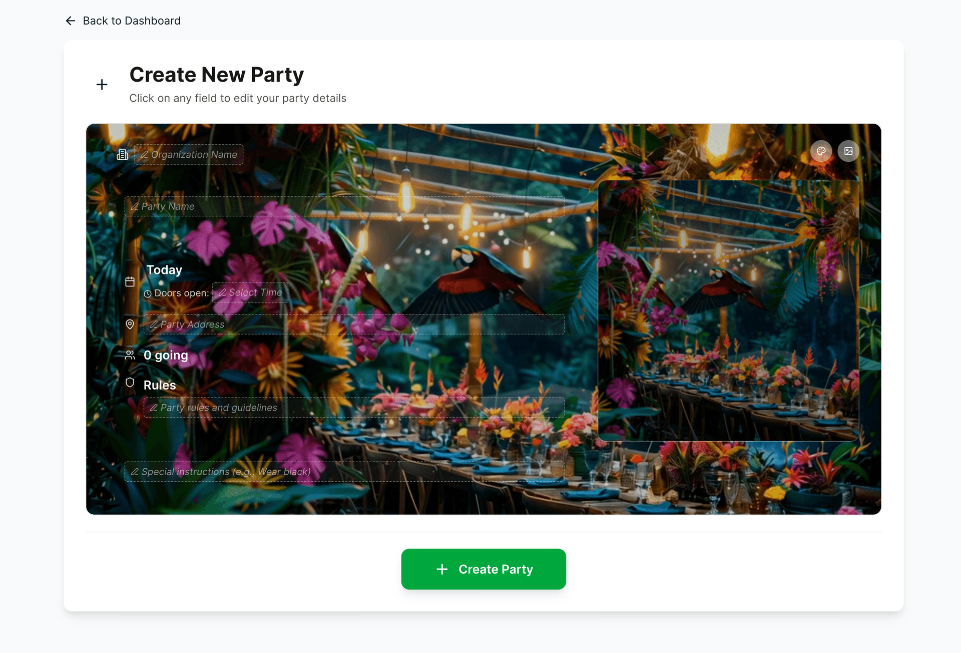 Edit Theme Interface