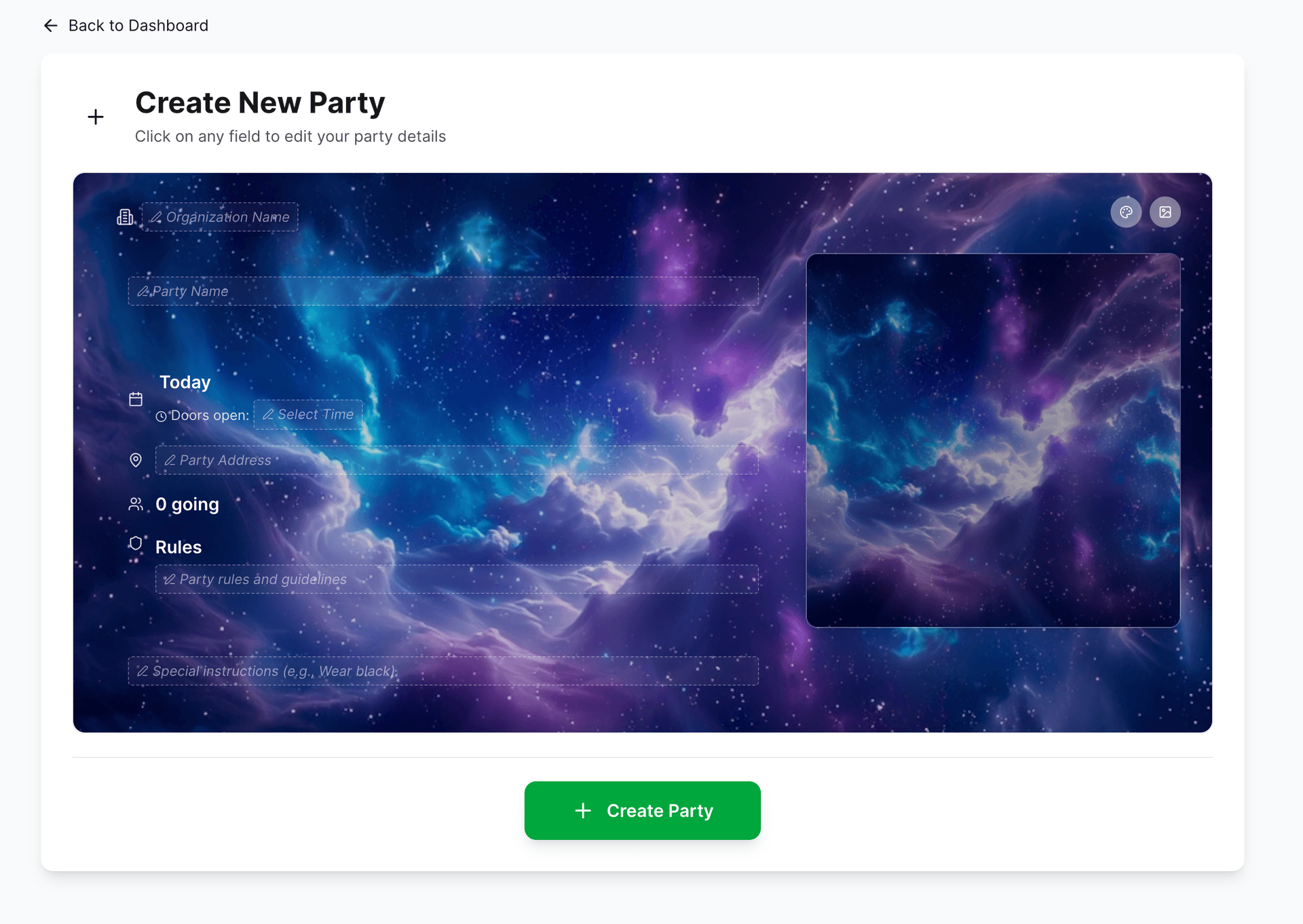 Space Theme Interface